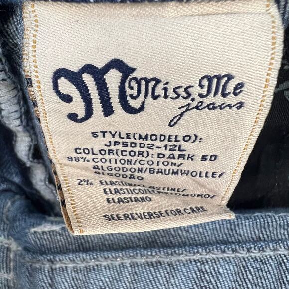 Miss Me Jeans Women's Size 29(8) Bootcut Lace Flap Pockets Double Button Biker - Picture 14 of 16